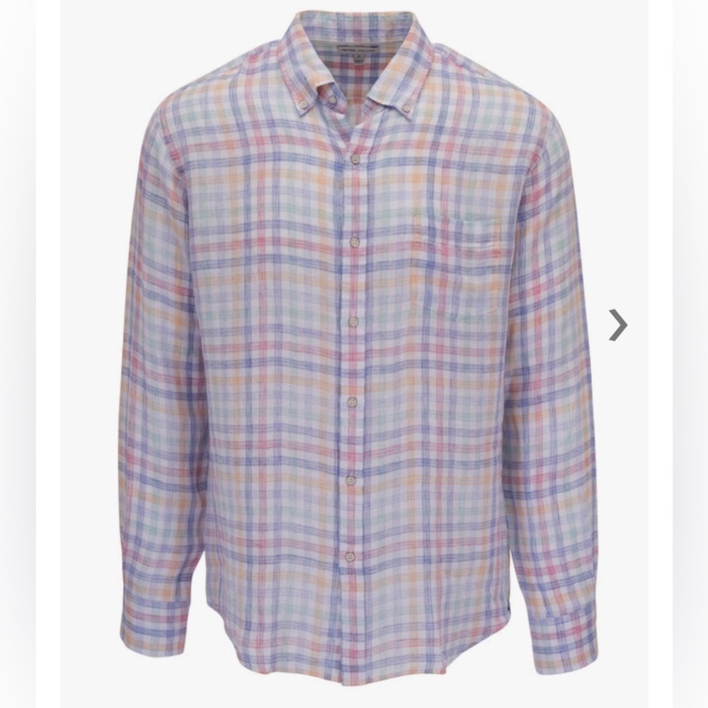 Peter Millar Hammock Pastel Plaid Button-Down Linen Shirt